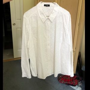 White summer eyelet blouse